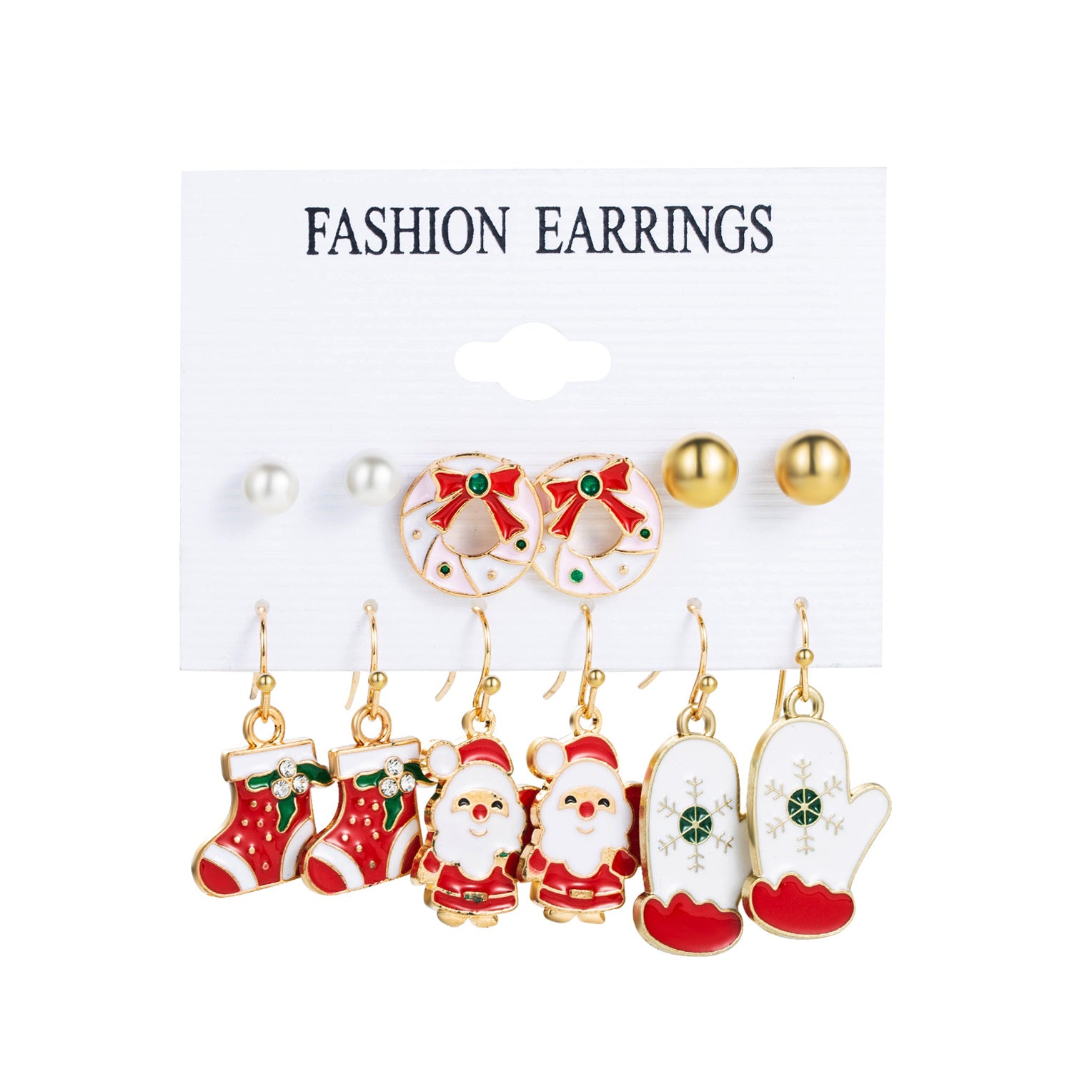 Wholesale 1set Christmas Oil Drop Earrings